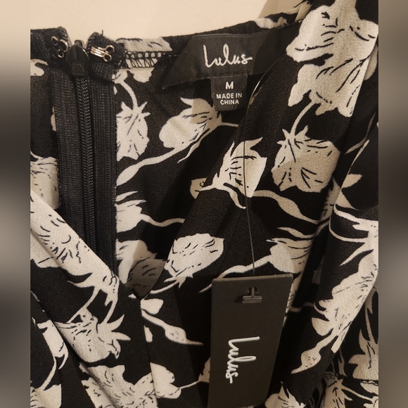 LULUS Darling Daylily Black Floral Print High-Low Maxi Dress - Size M NWT - Picture 6 of 7